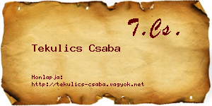 Tekulics Csaba névjegykártya