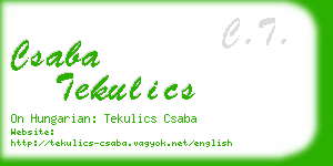 csaba tekulics business card